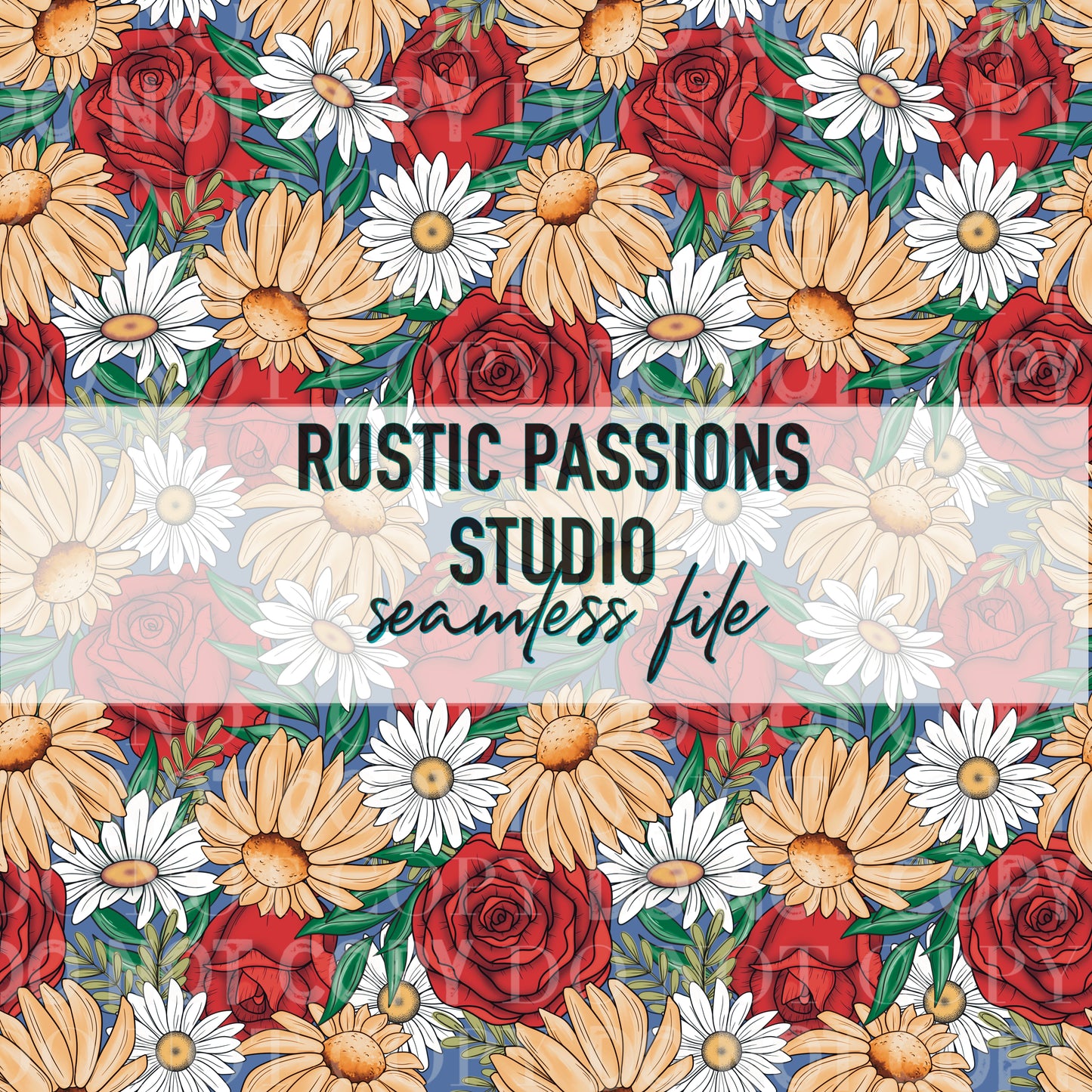 Summer Rose and Coneflower Seamless
