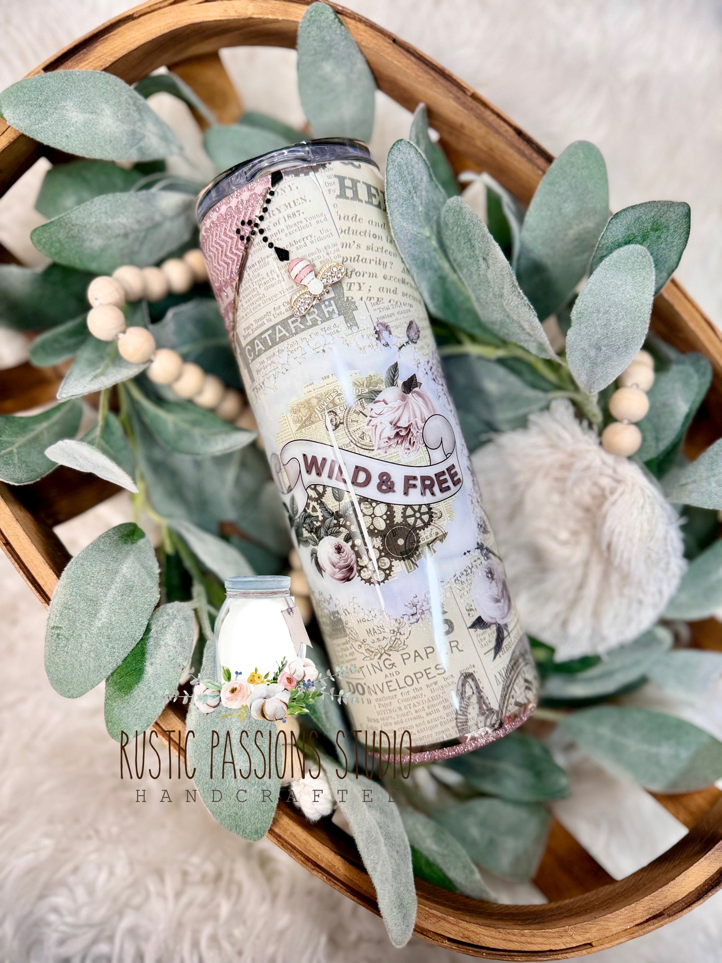 Wild and free steampunk 20 oz tumbler