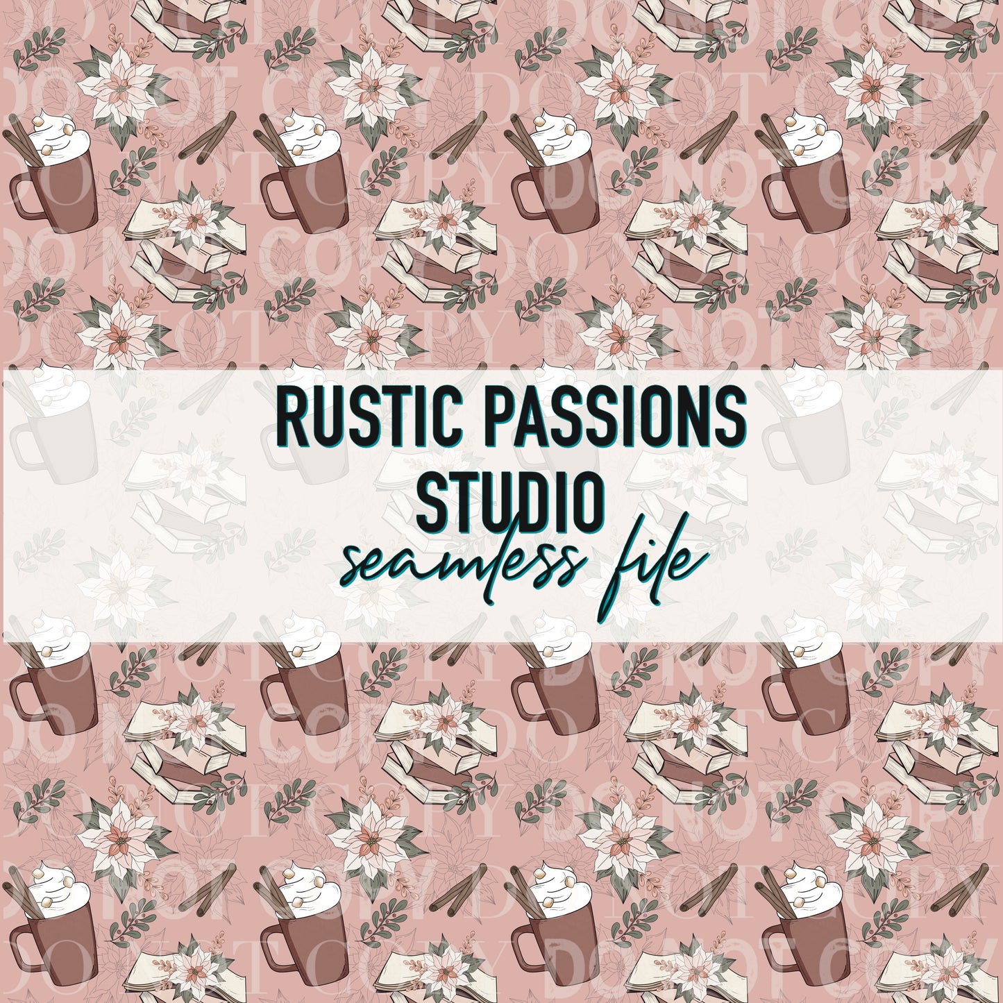 Holiday Coffee and Books Pattern