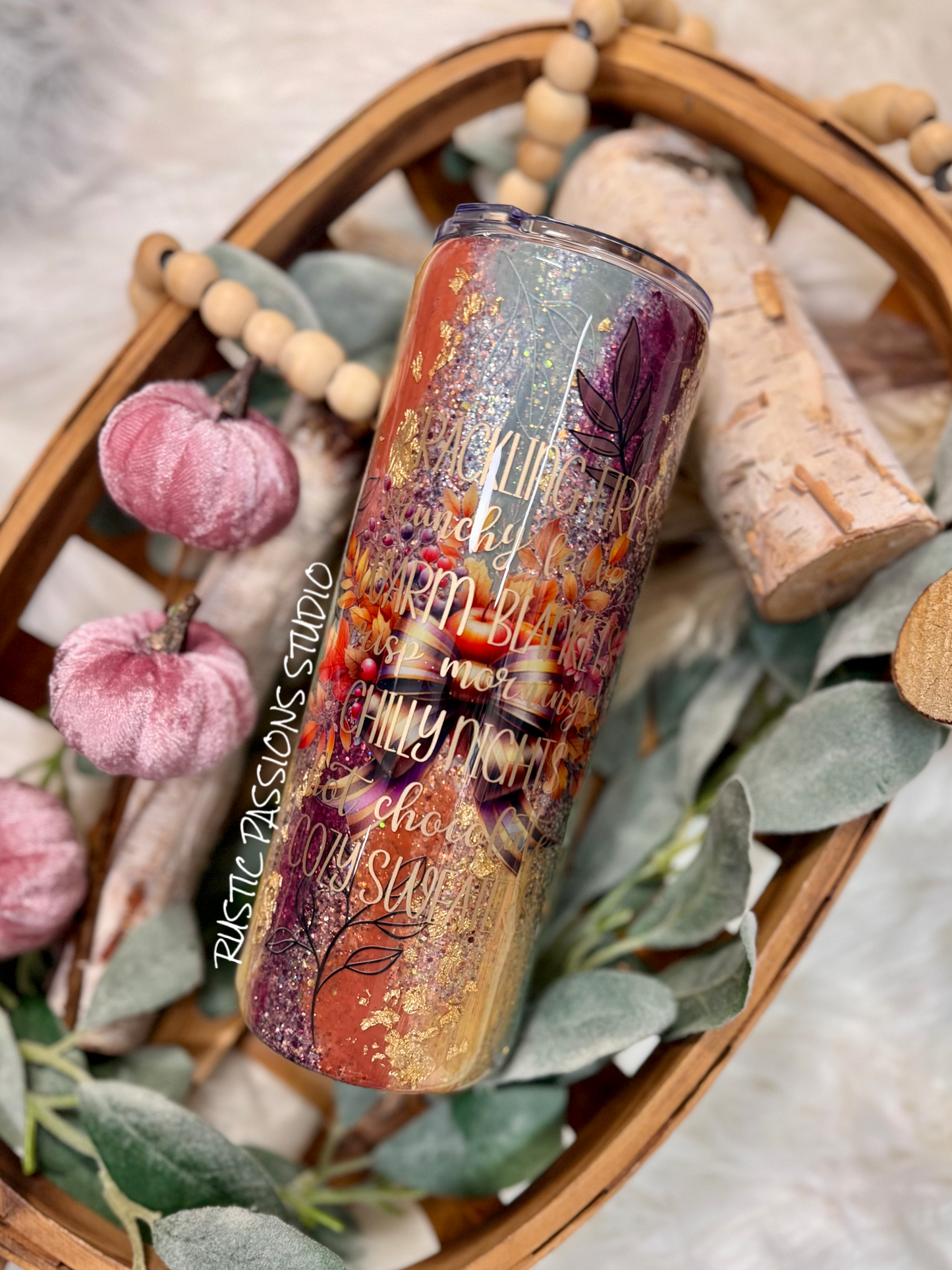 24 plump Fall Paint Stroke Tumbler