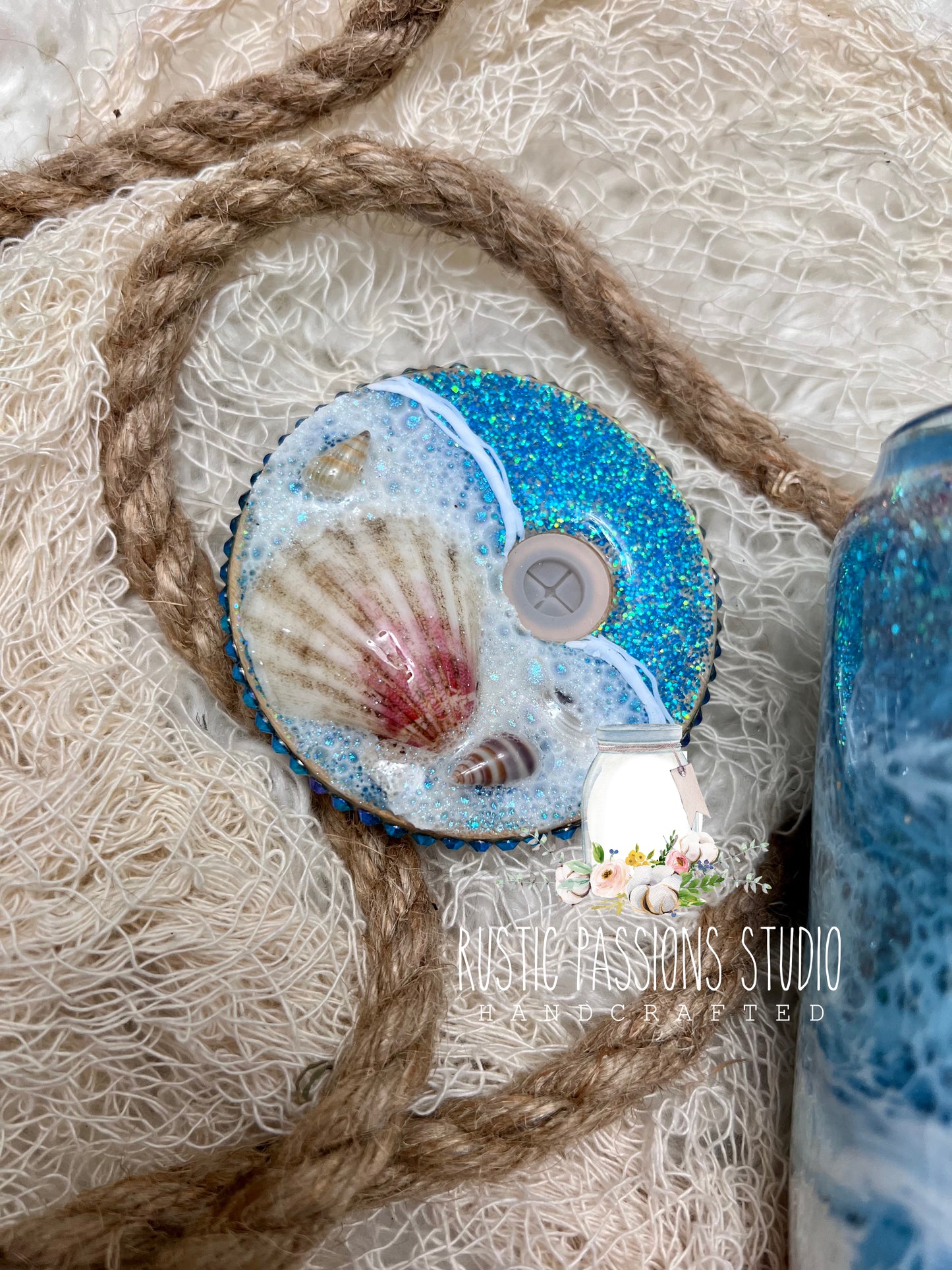 pink sand Glitter beach snow globe tumbler