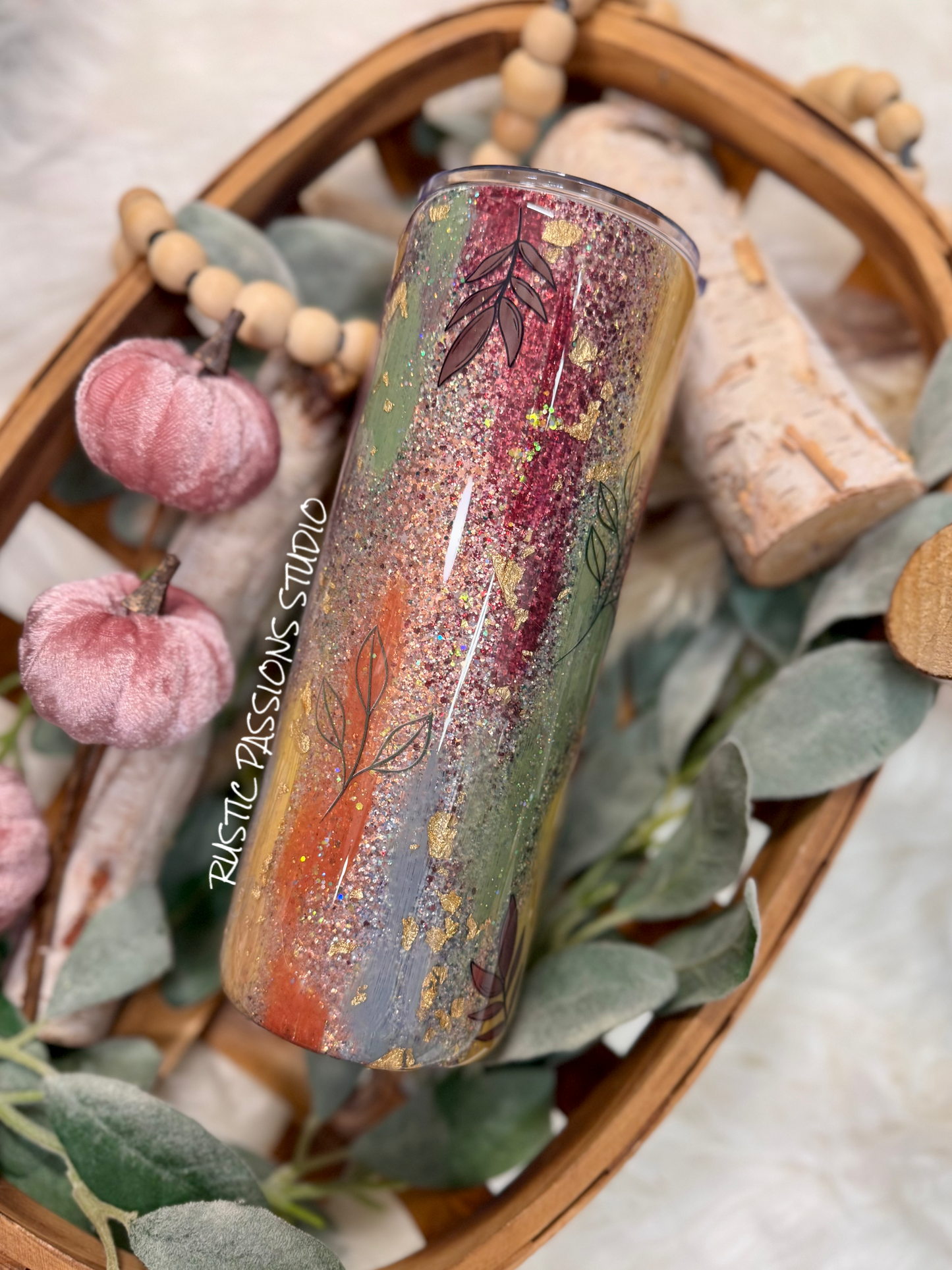 24 plump Fall Paint Stroke Tumbler