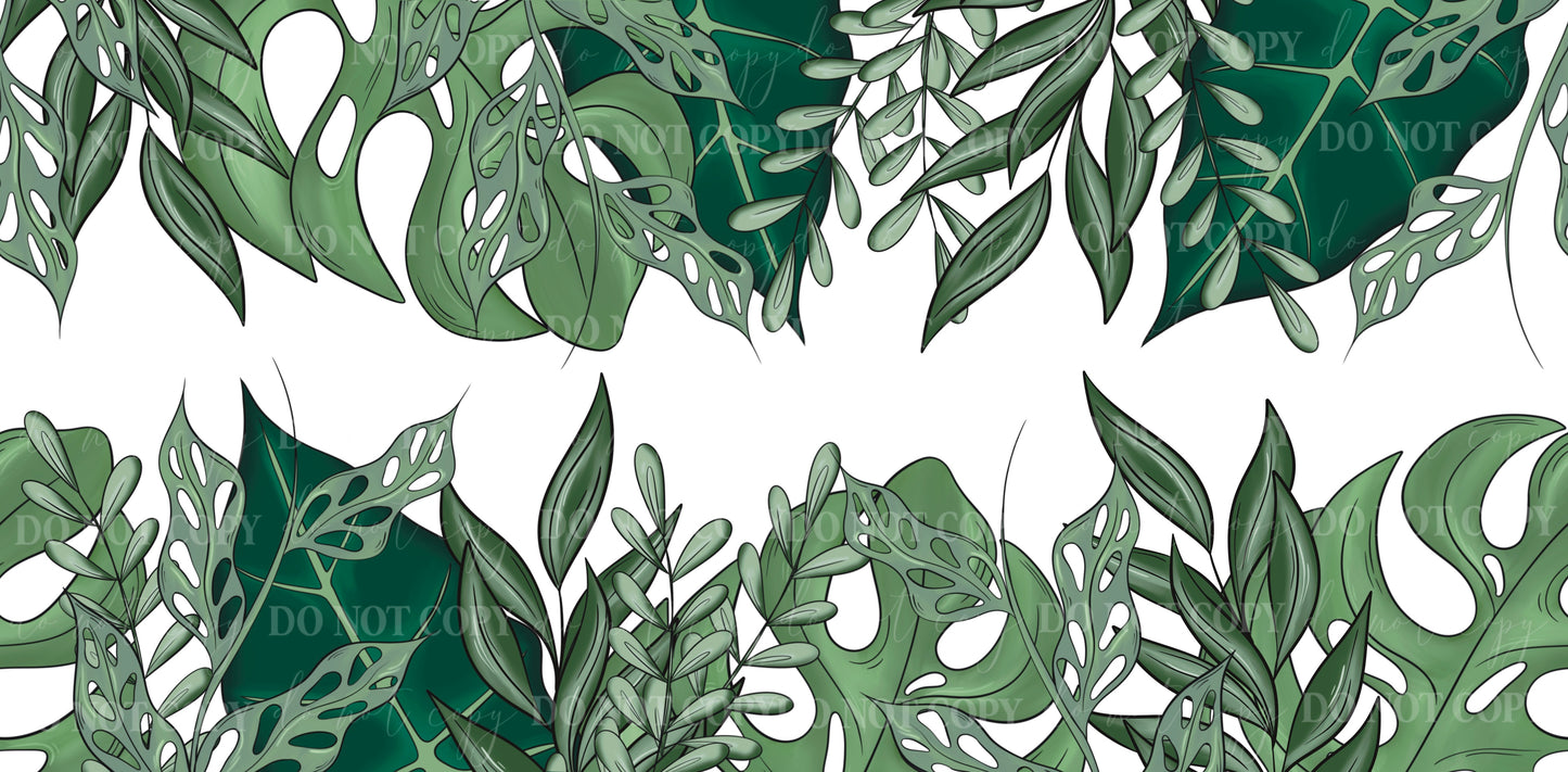 Greenery Border Glass Can