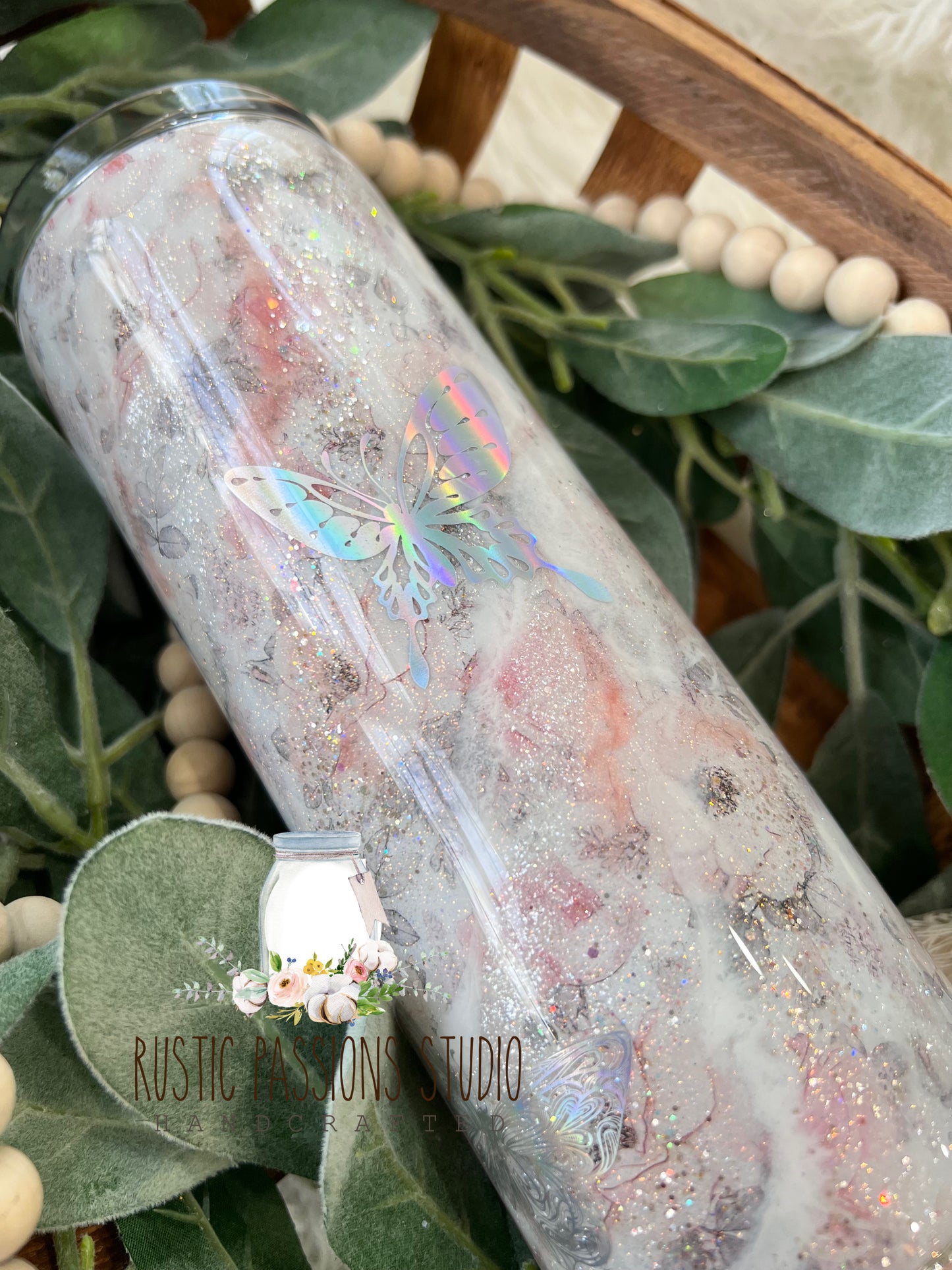 Wild soul butterfly, Milky Way tumbler 20 oz skinny