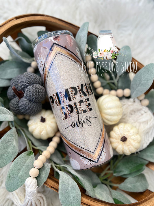Pumpkin spice leopard print 20oz tumbler