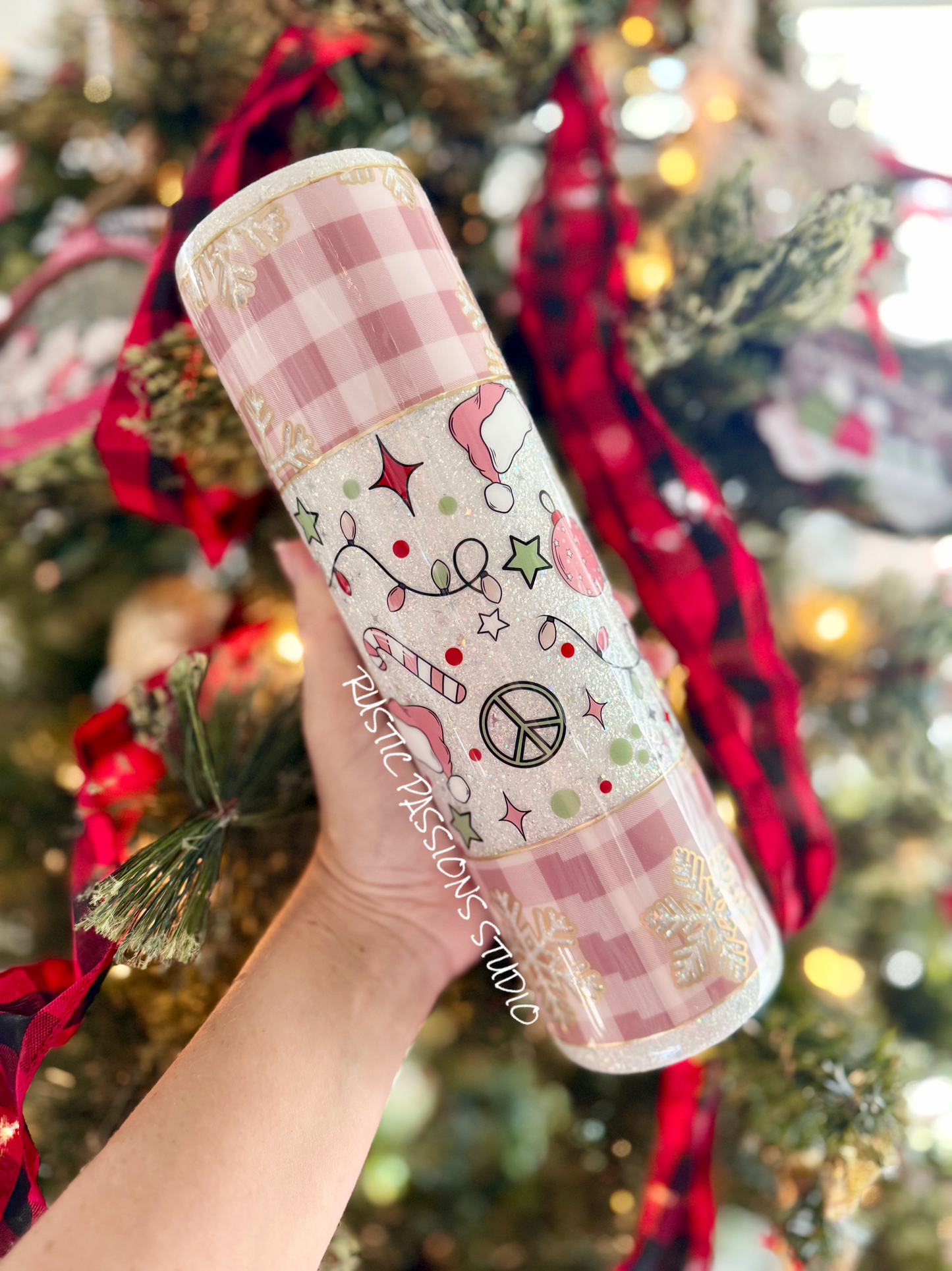 32 plump Tis the Season to be Merry Glitter Tumbler