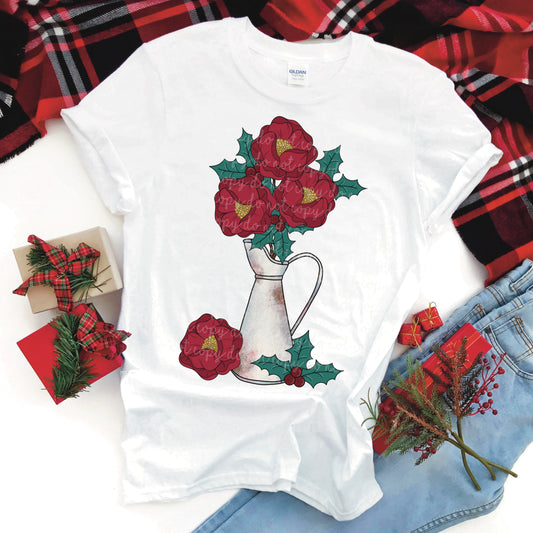 Holiday Floral Vase