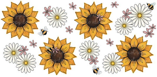 Sunflower Glass Can Wrap