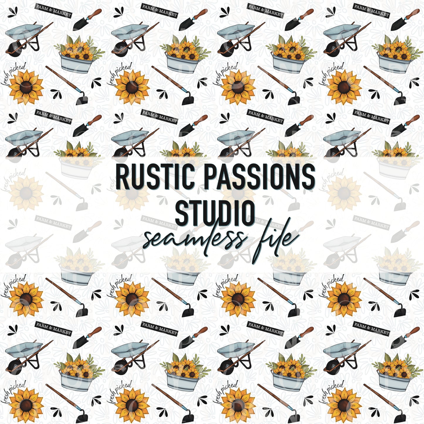 Sunflower garden semless