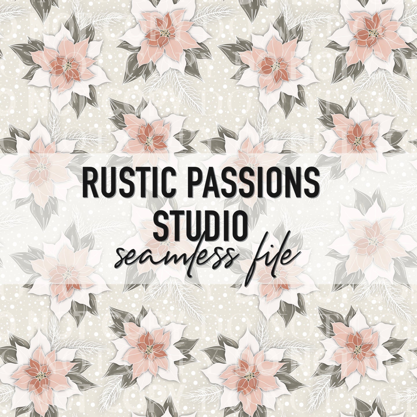 Beige Poinsettia Seamless