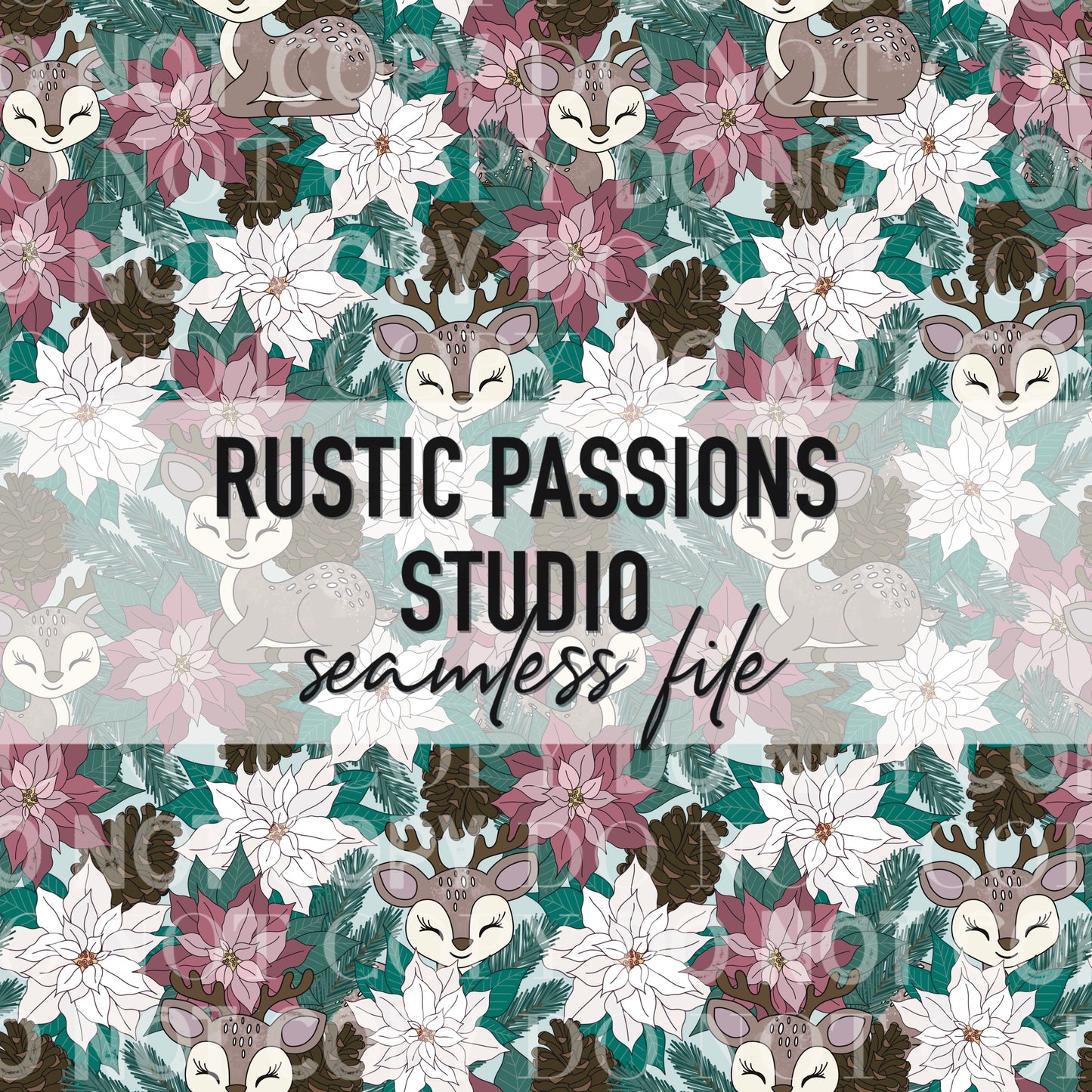 Fawn Poinsettia Seamless