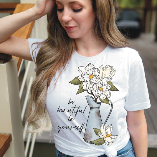 Be beautiful be yourself magnolia blossoms