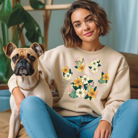 Dog mom floral paw print