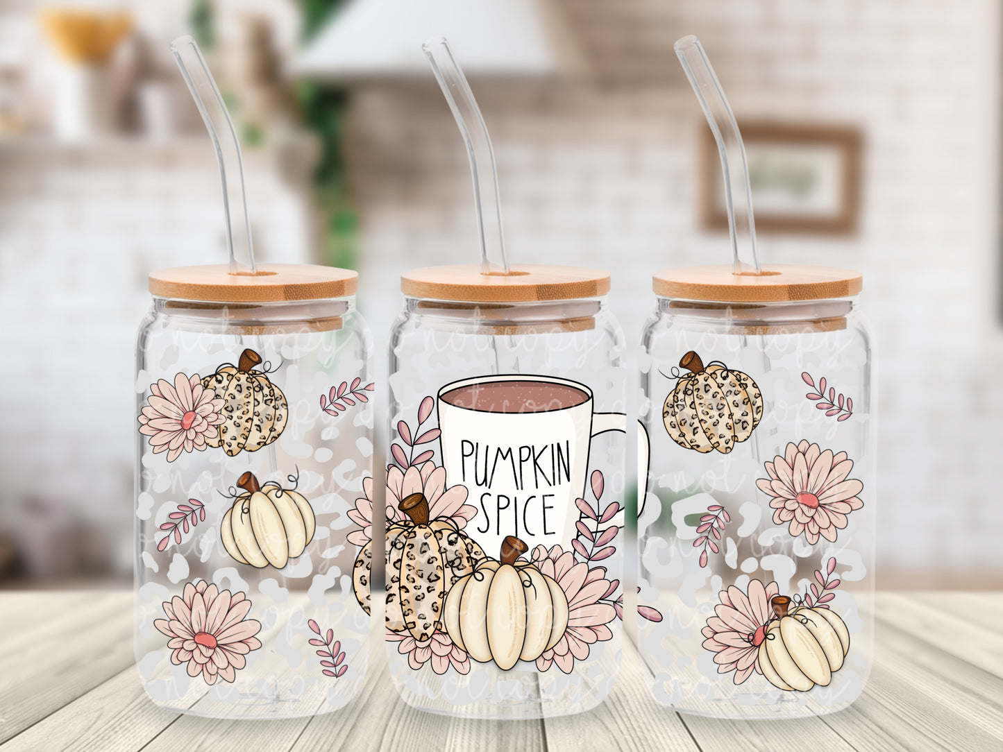 Pumpkin Spice Glass Can Wrap