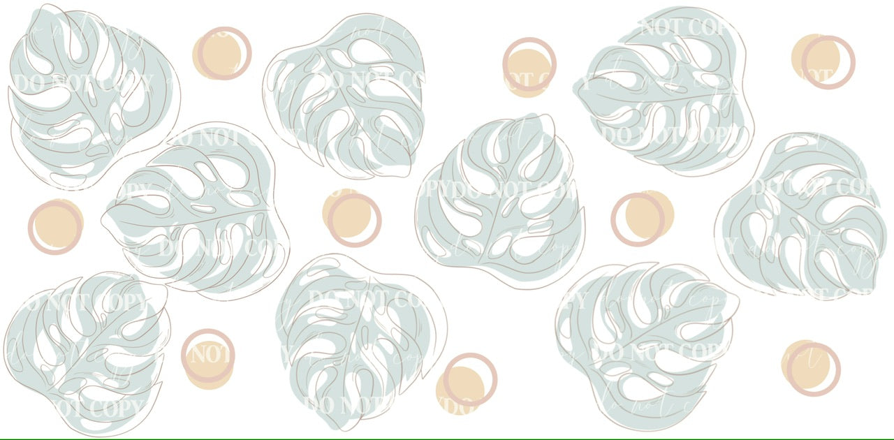 Abstract Monstera Glass Can Wrap