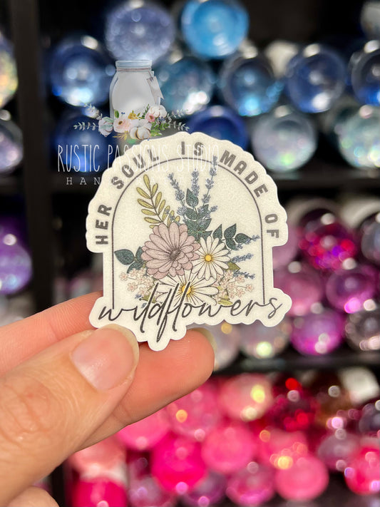 Her Soul is made of Wildflowers 2" Sticker