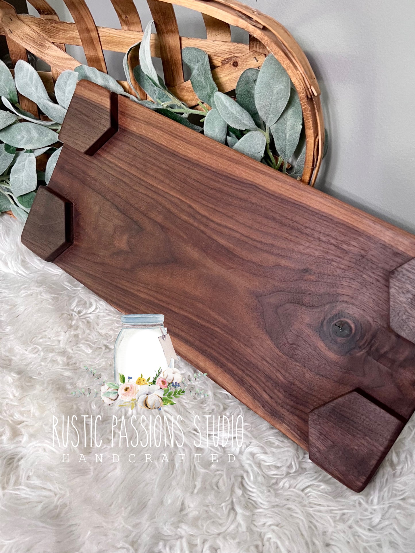 Large Walnut Honeycomb Charcuterie Board