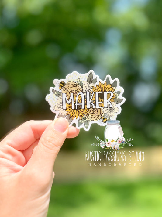 Floral Maker 3" Sticker