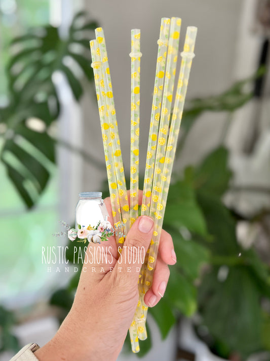 11” Lemons Straw