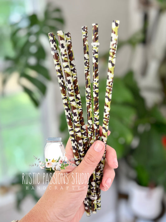 10” Camouflage Straw