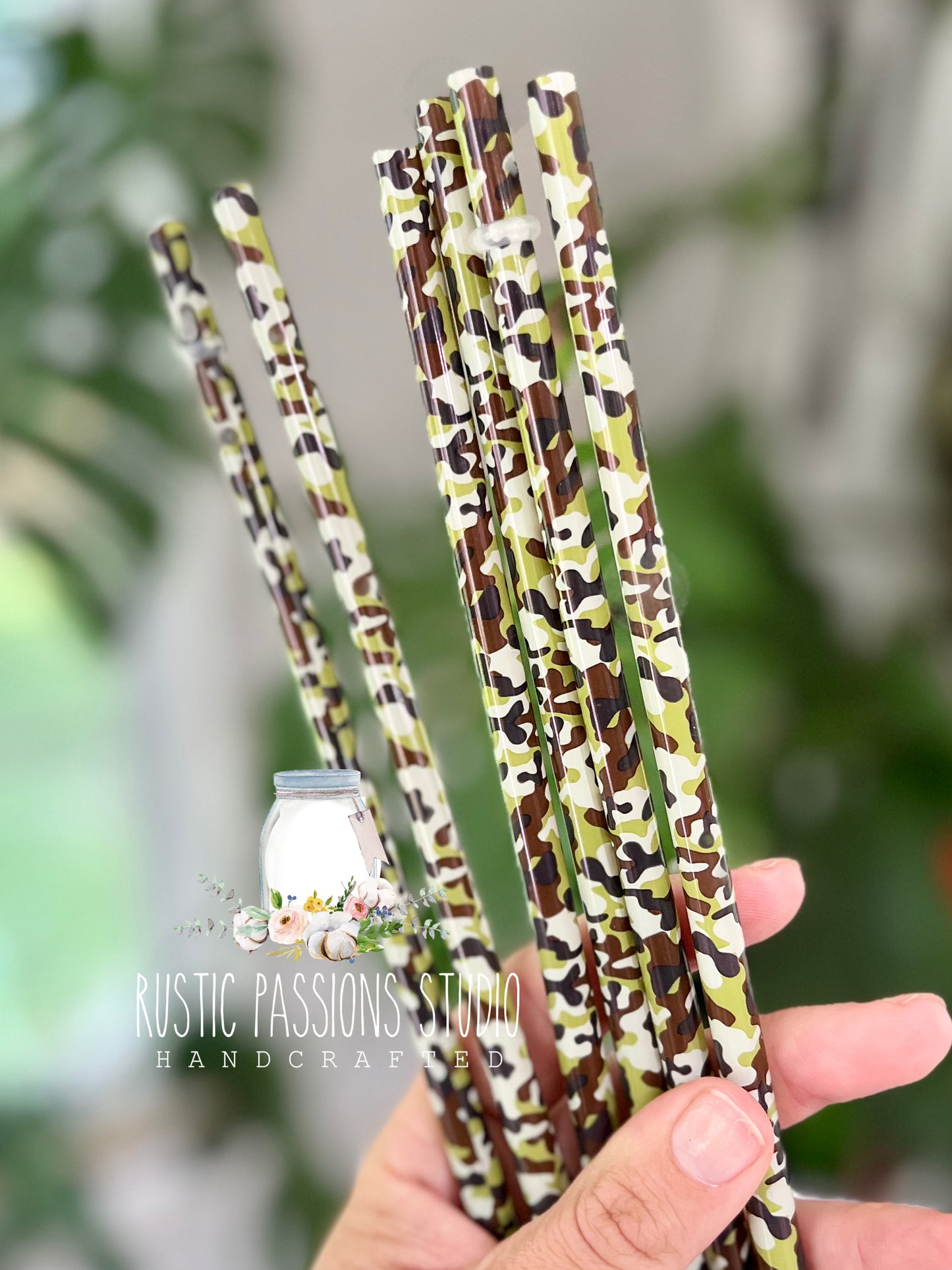 10” Camouflage Straw
