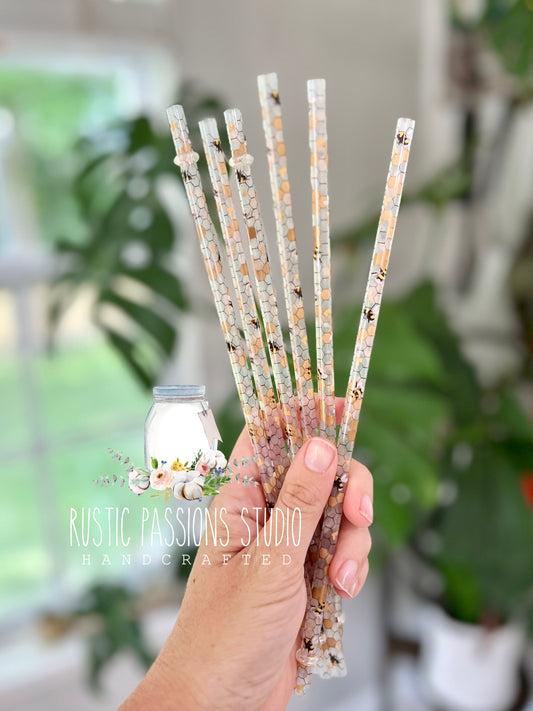 10” Honeycomb and Bees Straw