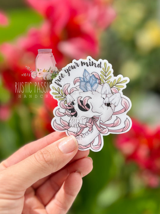 Floral Skull Sticker