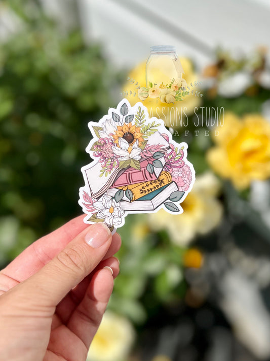 Floral Book Sticker