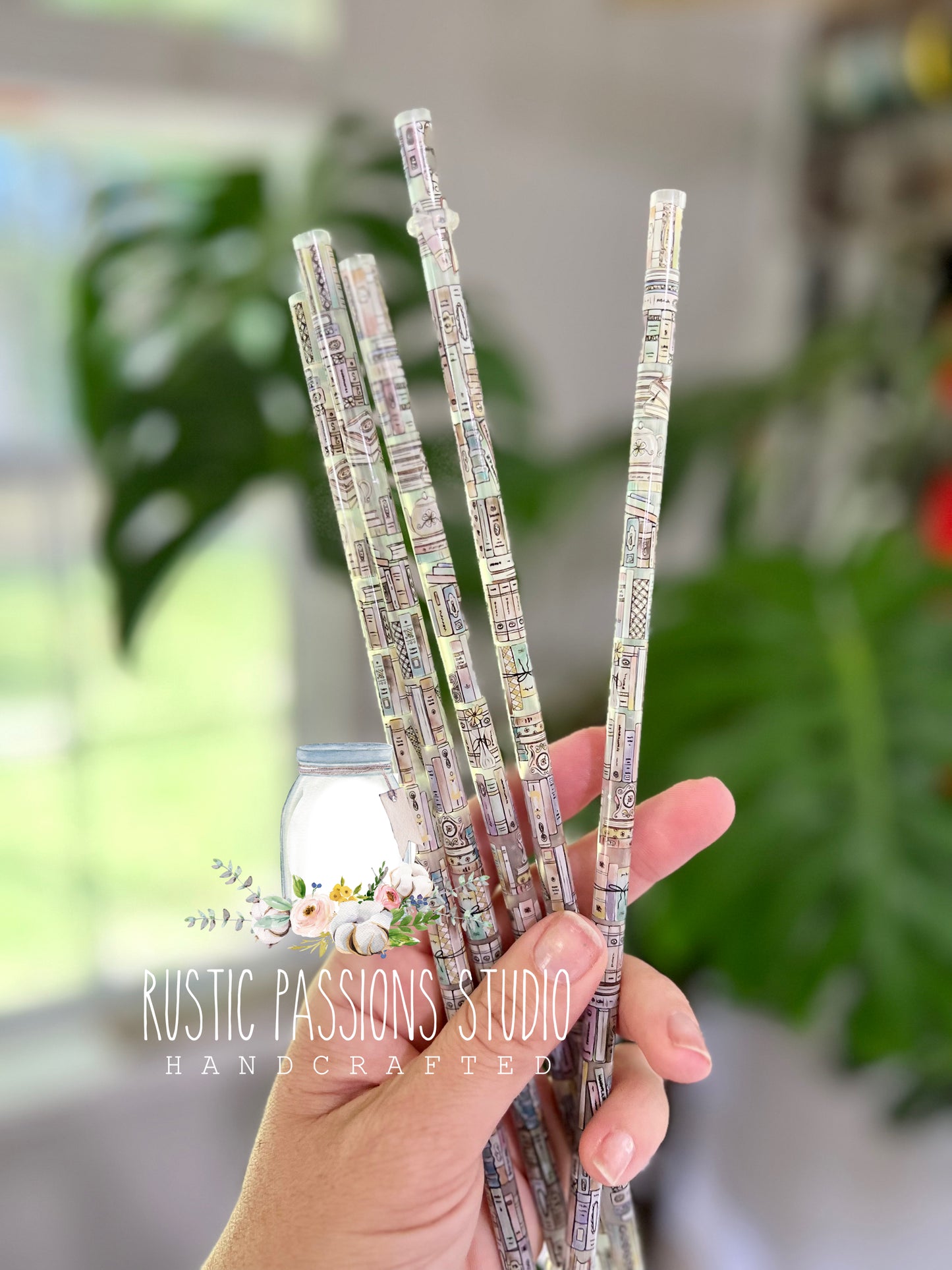 10” clear book lovers straws