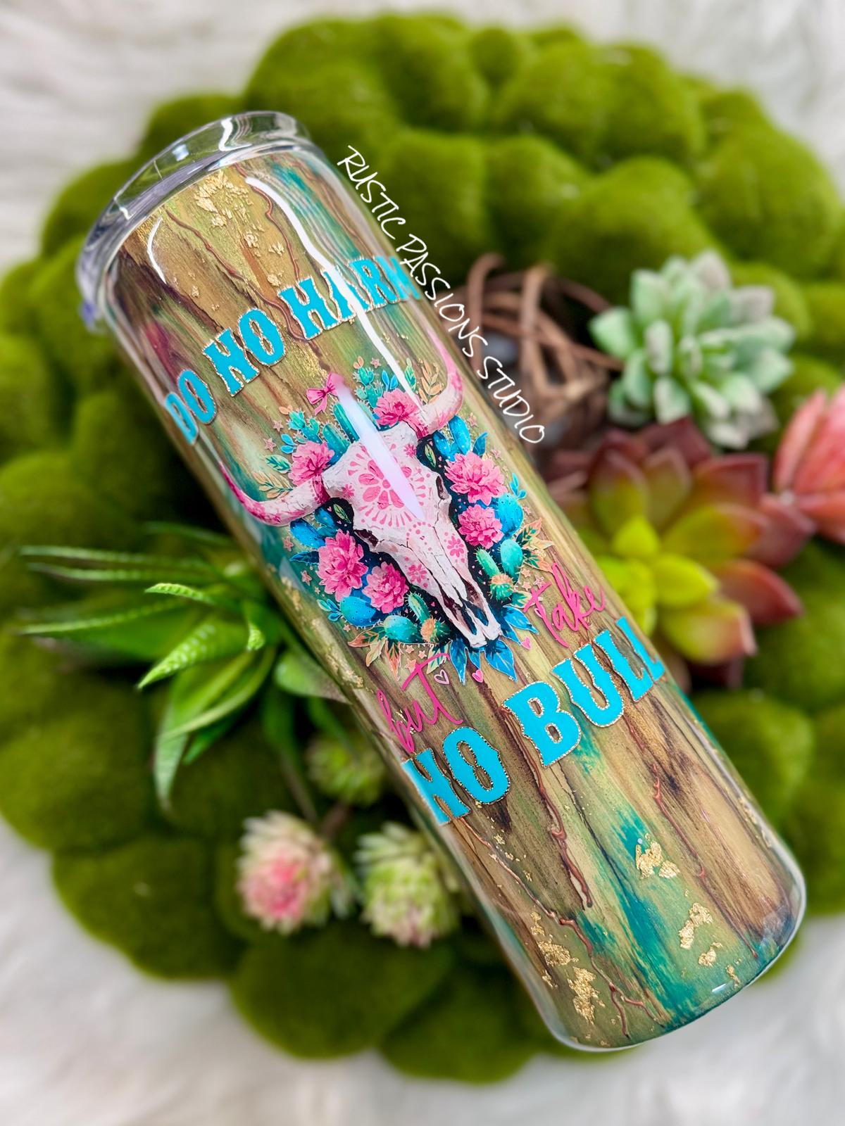 30 oz skinny  Hand Painted Western, Do no Harm, Tumbler
