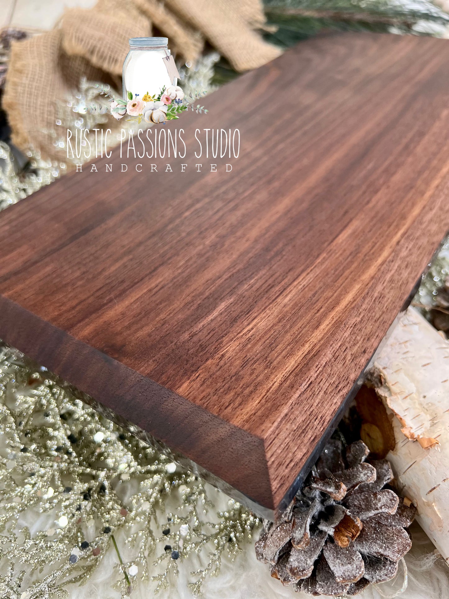 Large Resin Ocean Charcuterie Board Black Walnut