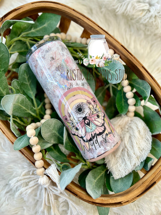 Wild soul butterfly, Milky Way tumbler 20 oz skinny