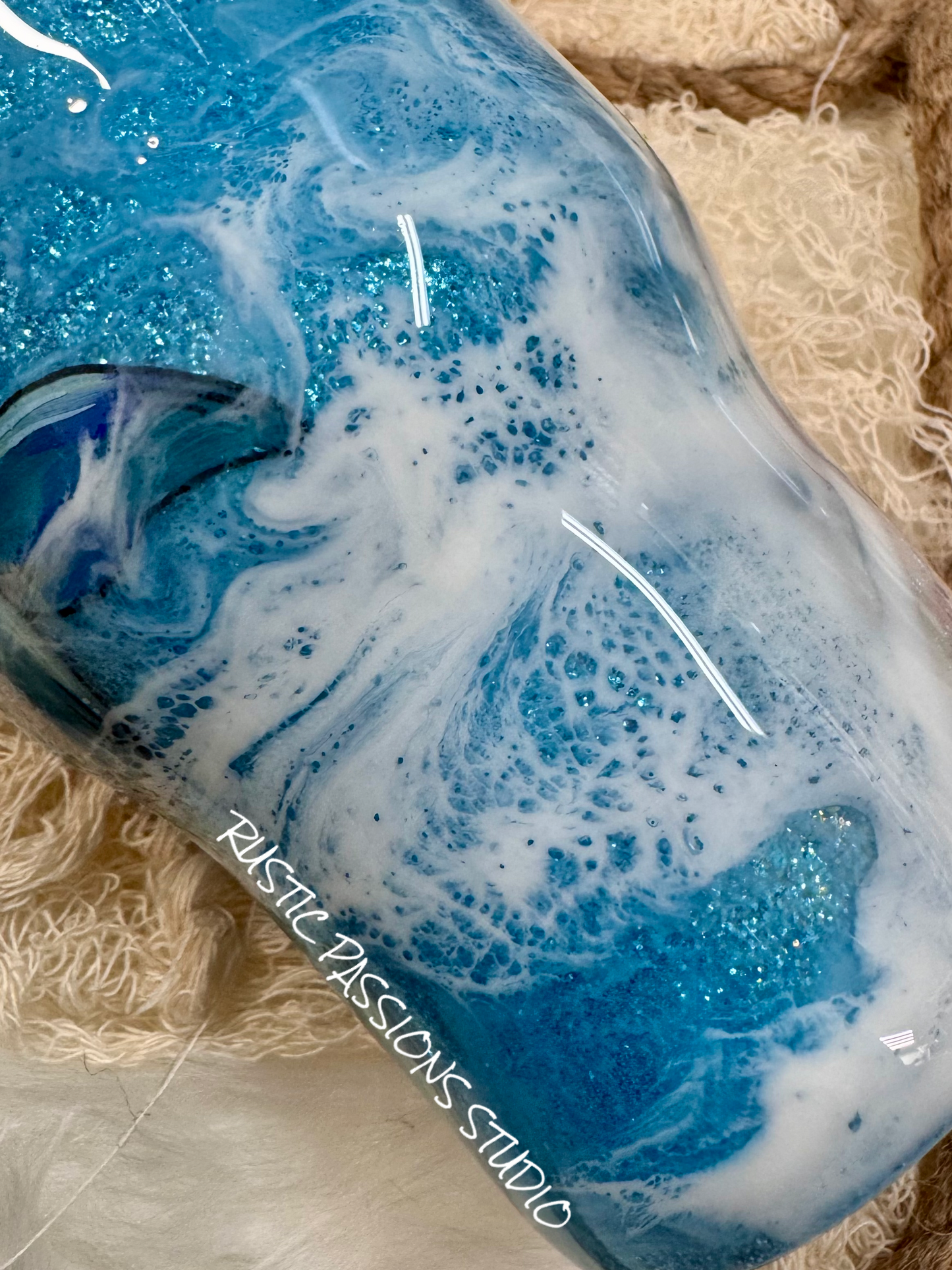 32 oz curve, Hand Painted Dolphin Beach Tumbler