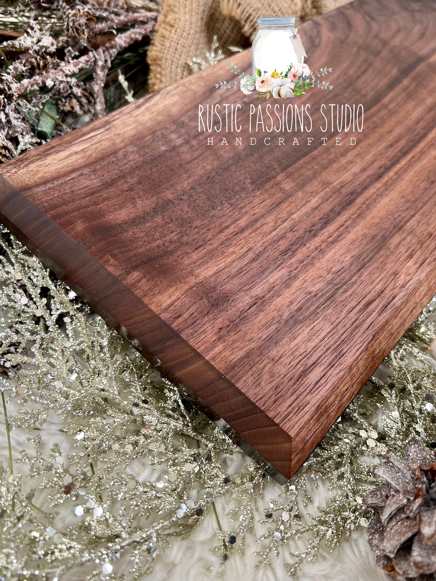 Large Resin Ocean Charcuterie Board Black Walnut