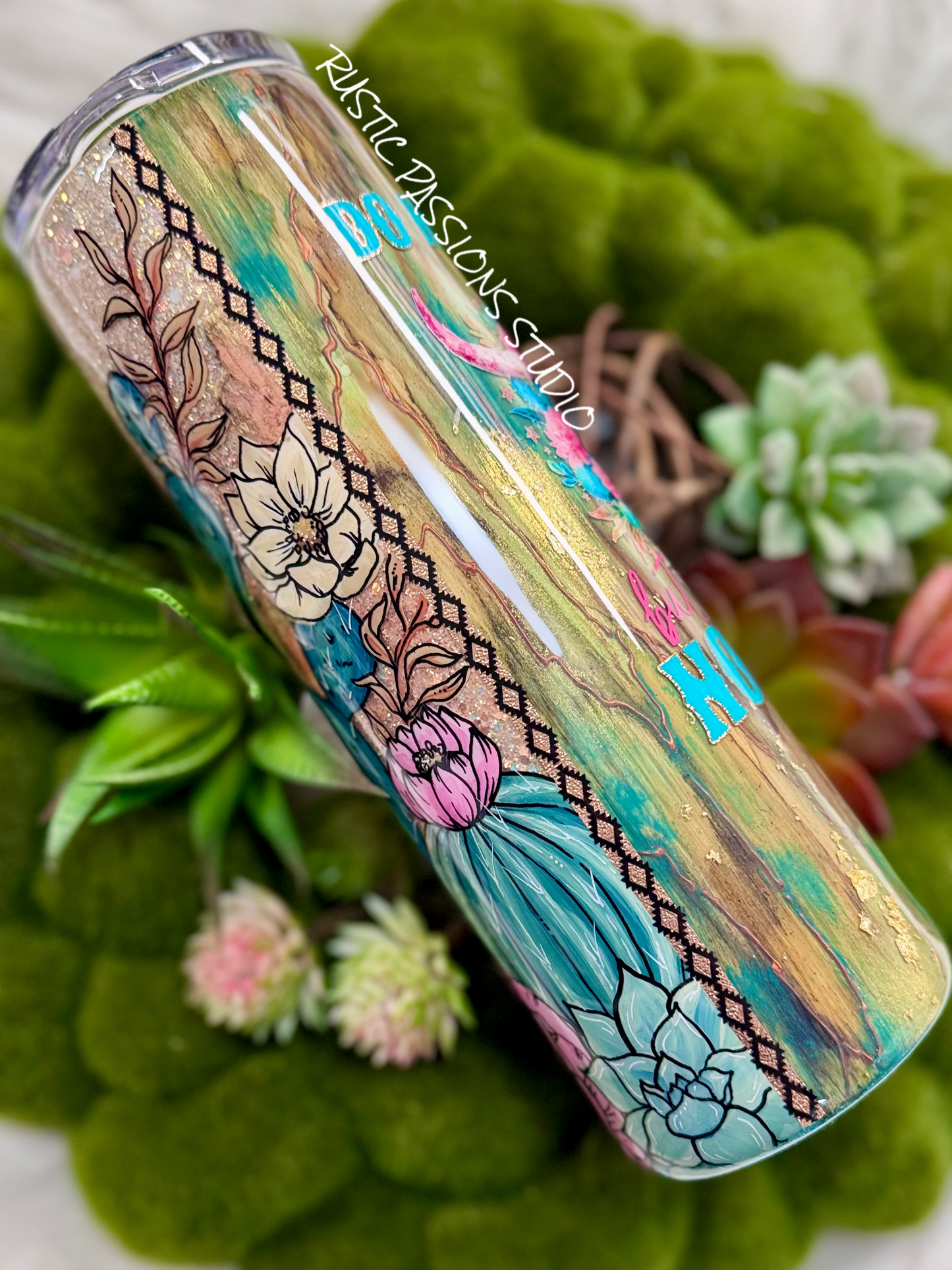 30 oz skinny  Hand Painted Western, Do no Harm, Tumbler