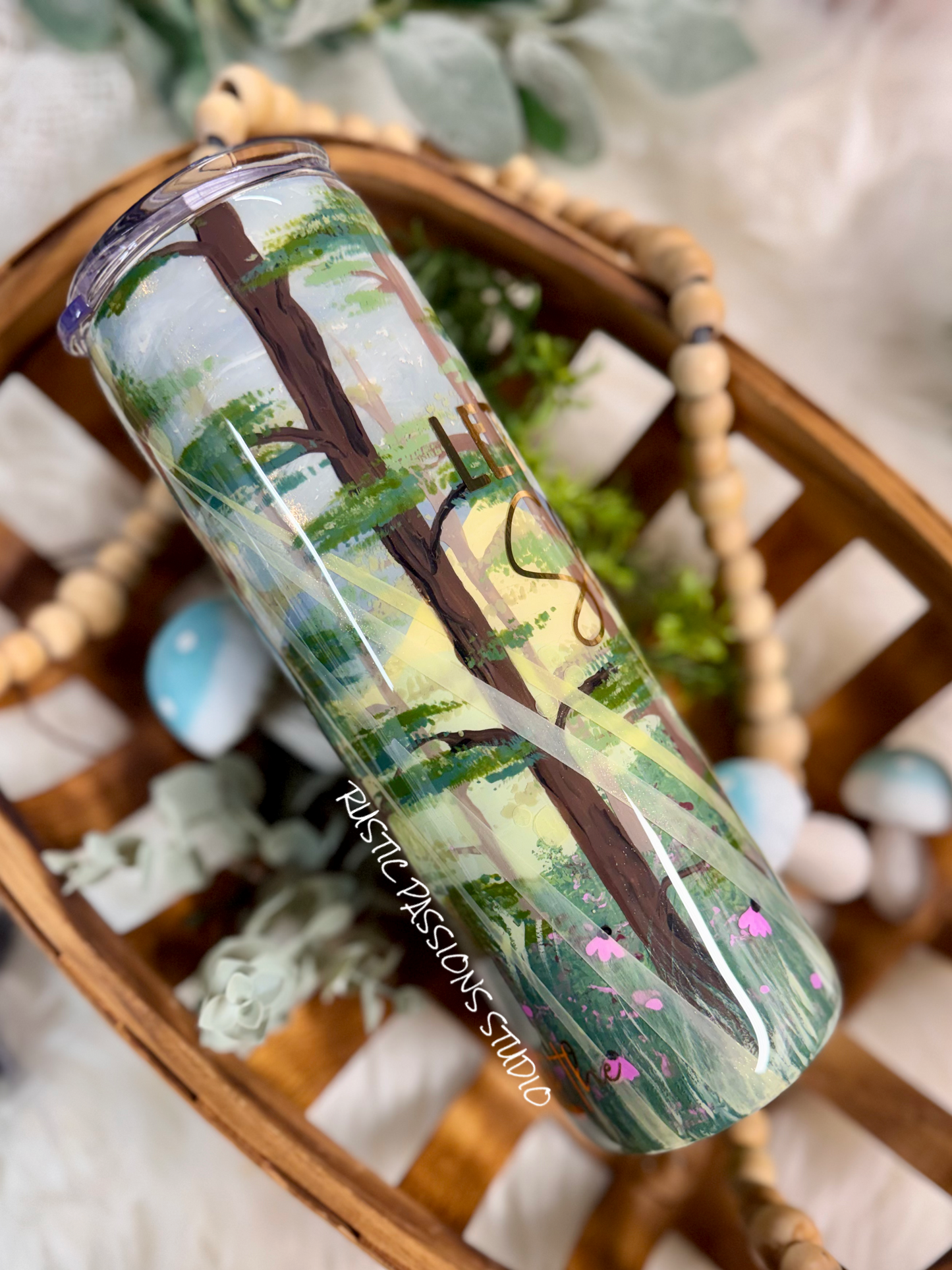 30 oz skinny Let your Light Shine,  Hand Painted Tumbler (Copy)