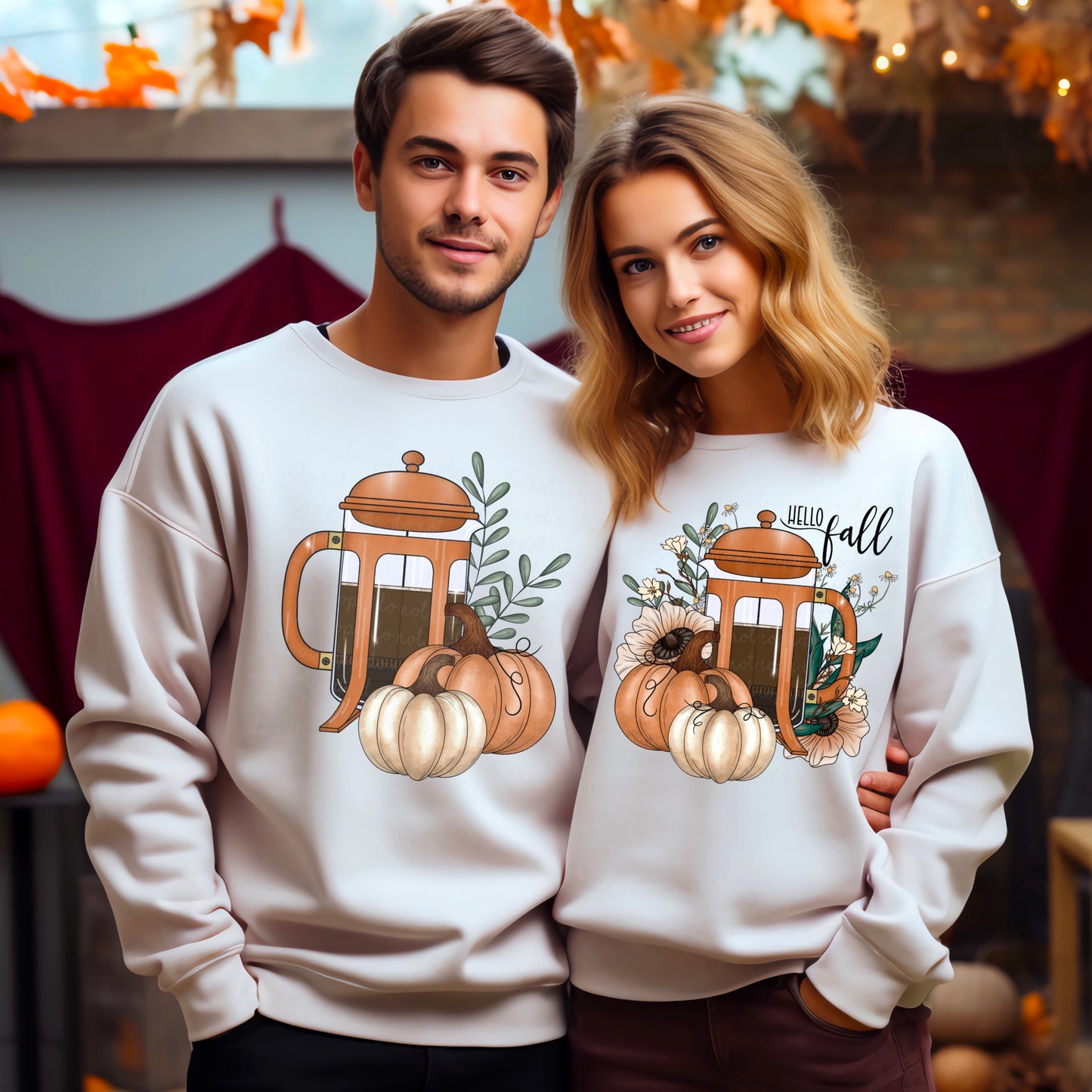 Hello Fall Coffee PNG His and Hers files