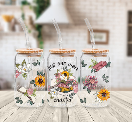 Floral Book Glass Can Wrap