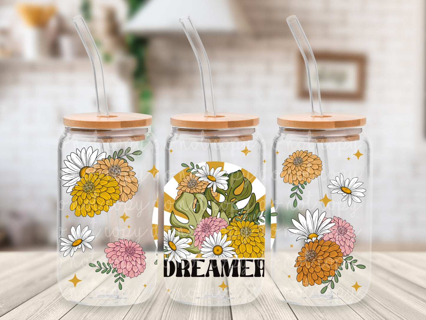 Dreamer Retro Glass Can Wrap