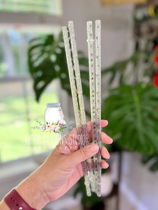 12” clear spider webs straws