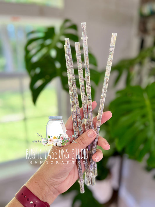 10” clear book lovers straws